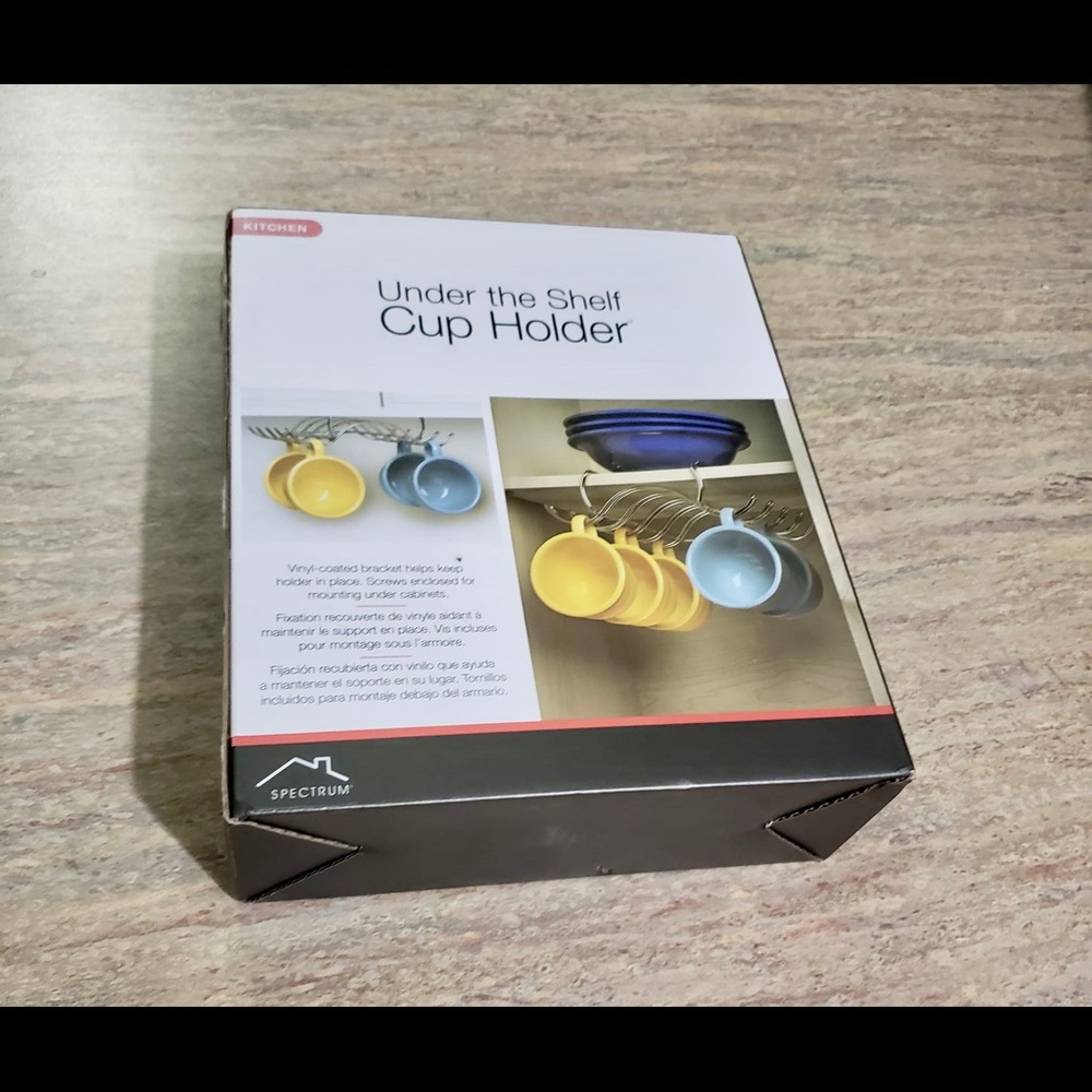 NIB Spectrum space saver under the shelf cup holder